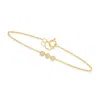 Canaria Fine Jewelry Canaria Bezel-set Diamond Trio Bracelet In 10kt Yellow Gold In Multi
