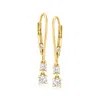 Canaria Fine Jewelry Canaria Diamond 2-stone Drop Earrings In 10kt Yellow Gold In Yellow
