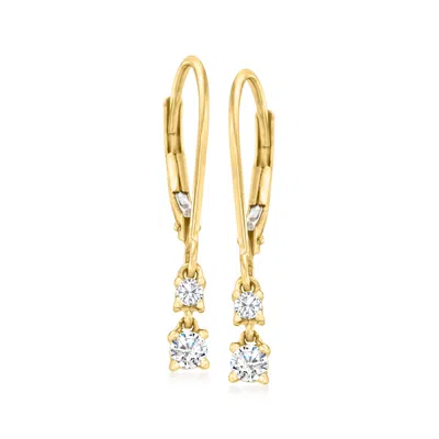 Canaria Fine Jewelry Canaria Diamond 2-stone Drop Earrings In 10kt Yellow Gold