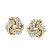 Canaria Fine Jewelry Canaria Diamond Love Knot Earrings In 10kt Yellow Gold In Yellow