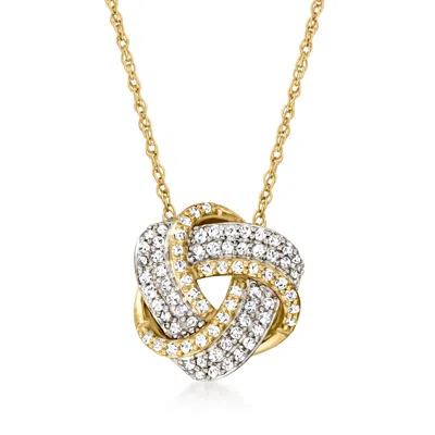 Canaria Fine Jewelry Canaria Diamond Love Knot Pendant Necklace In 10kt Yellow Gold In Multi