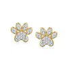 Canaria Fine Jewelry Canaria Diamond Paw Print Earrings In 10kt Yellow Gold
