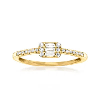 Canaria Fine Jewelry Canaria Diamond Rectangular Cluster Ring In 10kt Yellow Gold