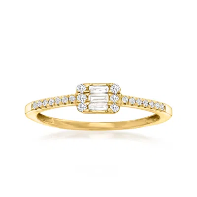 Canaria Fine Jewelry Canaria Diamond Rectangular Cluster Ring In 10kt Yellow Gold