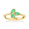 Canaria Fine Jewelry Canaria Emerald Leaf Ring In 10kt Yellow Gold In Yellow