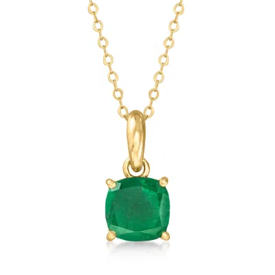 Canaria Fine Jewelry Canaria Emerald Pendant Necklace In 10kt Yellow Gold In Green