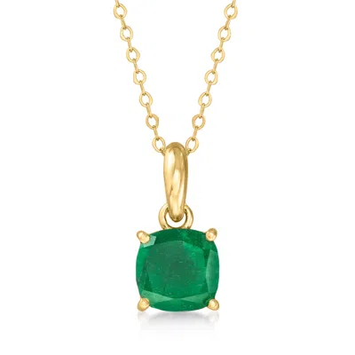 Canaria Fine Jewelry Canaria Emerald Pendant Necklace In 10kt Yellow Gold In Multi