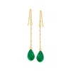 Canaria Fine Jewelry Canaria Emerald Teardrop Earrings In 10kt Yellow Gold In Yellow