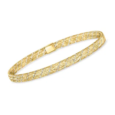 Canaria Fine Jewelry Canaria Italian 10kt 2-tone Gold Mesh Stretch Bracelet In Transparent