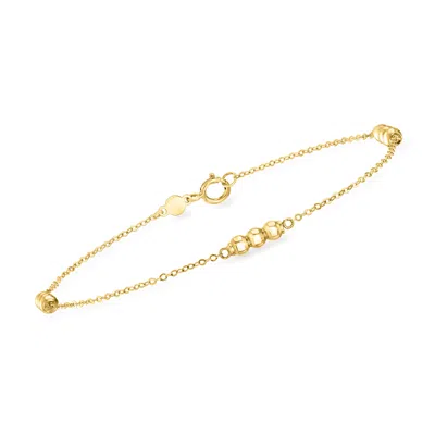 Canaria Fine Jewelry Canaria Italian 10kt Yellow Gold 3-bead Station Bracelet