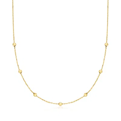 Canaria Fine Jewelry Canaria Italian 10kt Yellow Gold Bead Station Necklace In Multi