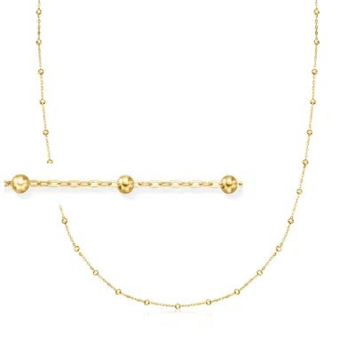 Canaria Fine Jewelry Canaria Italian 10kt Yellow Gold Bead Station Necklace In Multi