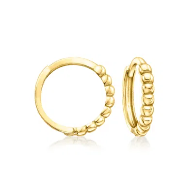 Canaria Fine Jewelry Canaria Italian 10kt Yellow Gold Beaded Huggie Hoop Earrings