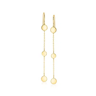 Canaria Fine Jewelry Canaria Italian 10kt Yellow Gold Circle-station Drop Earrings