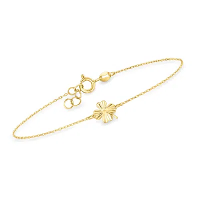 Canaria Fine Jewelry Canaria Italian 10kt Yellow Gold Clover Bracelet In Multi