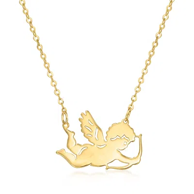 Canaria Fine Jewelry Canaria Italian 10kt Yellow Gold Cupid Necklace In Multi