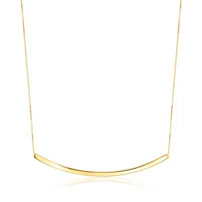 Canaria Fine Jewelry Canaria Italian 10kt Yellow Gold Curved Bar Necklace In Multi