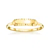 Canaria Fine Jewelry Canaria Italian 10kt Yellow Gold Diamond-cut Bar Ring In Yellow