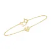 Canaria Fine Jewelry Canaria Italian 10kt Yellow Gold Diamond-cut Heart Bracelet In Multi