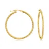 Canaria Fine Jewelry Canaria Italian 10kt Yellow Gold Diamond-cut Hoop Earrings In Yellow