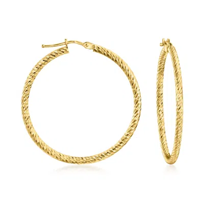 Canaria Fine Jewelry Canaria Italian 10kt Yellow Gold Diamond-cut Hoop Earrings