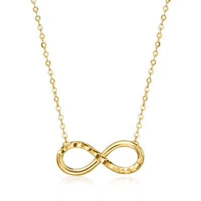 Canaria Fine Jewelry Canaria Italian 10kt Yellow Gold Diamond-cut Infinity Necklace In Multi