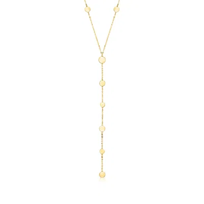 Canaria Fine Jewelry Canaria Italian 10kt Yellow Gold Disc Station Y-necklace In Multi
