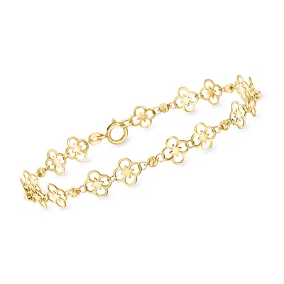 Canaria Fine Jewelry Canaria Italian 10kt Yellow Gold Floral Ricami Bead Station Bracelet