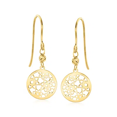 Canaria Fine Jewelry Canaria Italian 10kt Yellow Gold Floral Ricami Drop Earrings