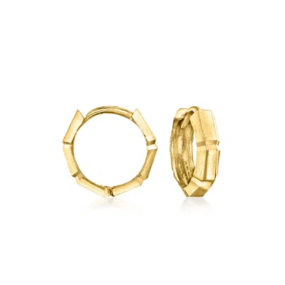 Canaria Fine Jewelry Canaria Italian 10kt Yellow Gold Geometric Huggie Hoop Earrings