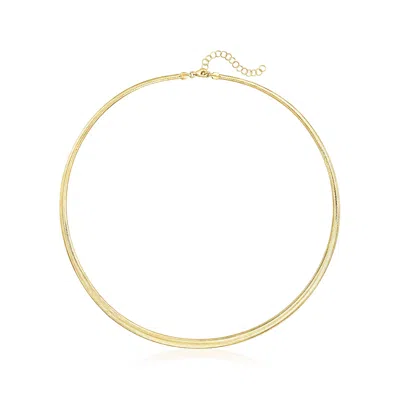 Canaria Fine Jewelry Canaria Italian 10kt Yellow Gold Graduated Flat Mesh Necklace In Multi