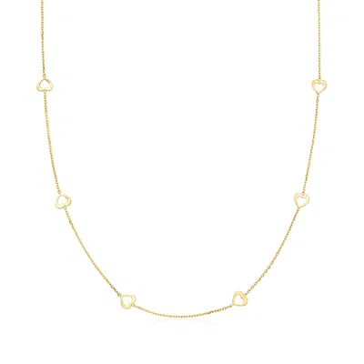 Canaria Fine Jewelry Canaria Italian 10kt Yellow Gold Heart Station Necklace