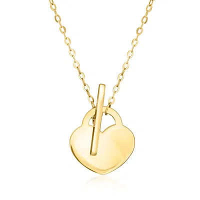 Canaria Fine Jewelry Canaria Italian 10kt Yellow Gold Heart Toggle Necklace In Multi