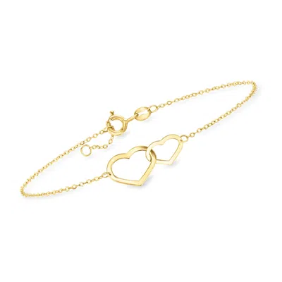 Canaria Fine Jewelry Canaria Italian 10kt Yellow Gold Infinity Heart Bracelet In Multi