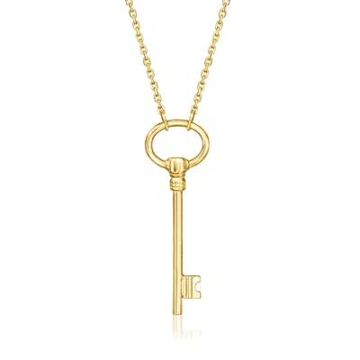 Canaria Fine Jewelry Canaria Italian 10kt Yellow Gold Key Necklace In Multi