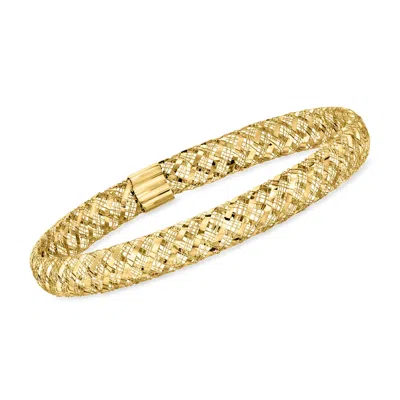Canaria Fine Jewelry Canaria Italian 10kt Yellow Gold Mesh Stretch Bangle Bracelet In Multi