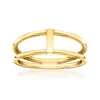 Canaria Fine Jewelry Canaria Italian 10kt Yellow Gold Open-space Bar Ring