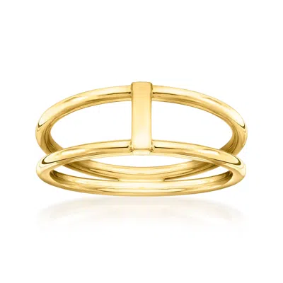 Canaria Fine Jewelry Canaria Italian 10kt Yellow Gold Open-space Bar Ring