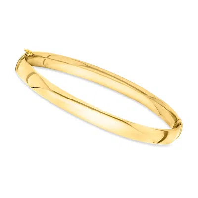 Canaria Fine Jewelry Canaria Italian 10kt Yellow Gold Oval Bangle Bracelet In Multi