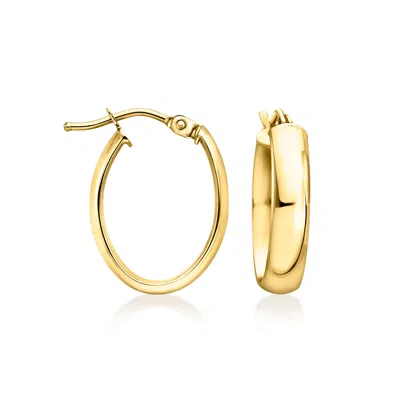 Canaria Fine Jewelry Canaria Italian 10kt Yellow Gold Oval Domed Hoop Earrings
