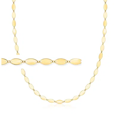 Canaria Fine Jewelry Canaria Italian 10kt Yellow Gold Oval-link Necklace In Multi