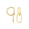 Canaria Fine Jewelry Canaria Italian 10kt Yellow Gold Paper Clip Link Hoop Drop Earrings