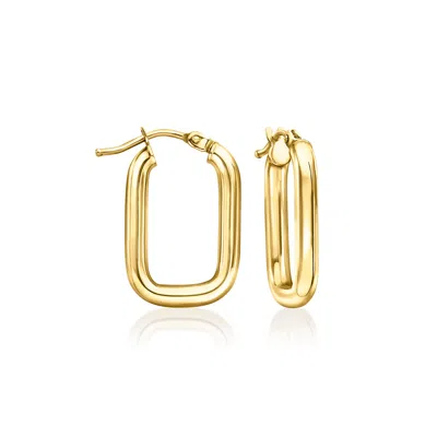 Canaria Fine Jewelry Canaria Italian 10kt Yellow Gold Paper Clip Link Hoop Earrings
