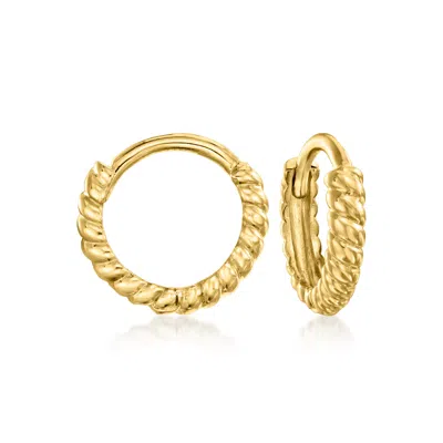 Canaria Fine Jewelry Canaria Italian 10kt Yellow Gold Petite Twisted Huggie Hoop Earrings
