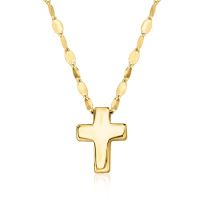 Canaria Fine Jewelry Canaria Italian 10kt Yellow Gold Puffed Cross Necklace