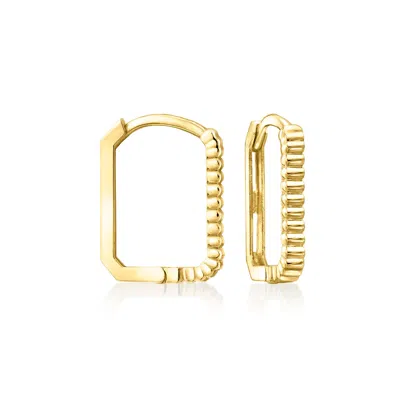 Canaria Fine Jewelry Canaria Italian 10kt Yellow Gold Square Ribbed Huggie Hoop Earrings