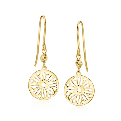 Canaria Fine Jewelry Canaria Italian 10kt Yellow Gold Sunflower Ricami Drop Earrings