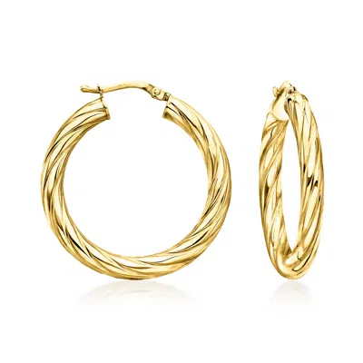 Canaria Fine Jewelry Canaria Italian 10kt Yellow Gold Twisted Hoop Earrings