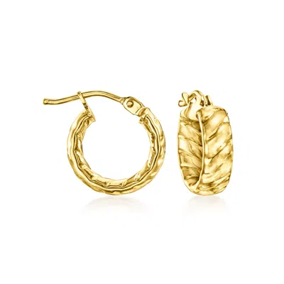 Canaria Fine Jewelry Canaria Italian 10kt Yellow Gold Twisted Hoop Earrings