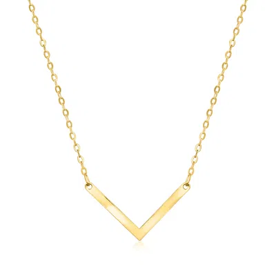 Canaria Fine Jewelry Canaria Italian 10kt Yellow Gold V Necklace